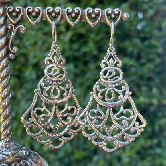 Silpada Sterling Silver Flamenco Flare Filigree Chandelier Ornate Earrings W2949 - Picture 2 of 15